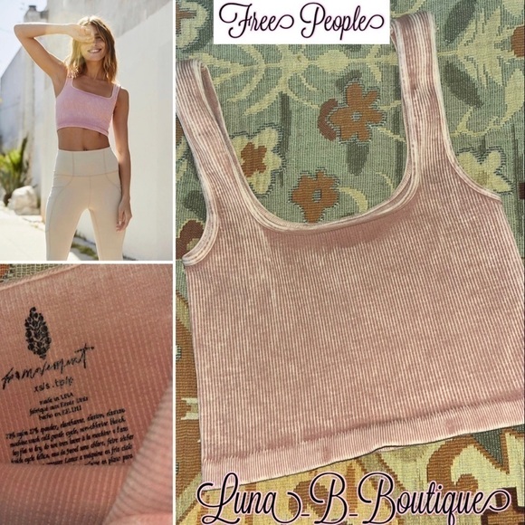 🆕⚡️Free People⚡️Happiness Runs Square Neck Crop Top⚡️ - Picture 2 of 4